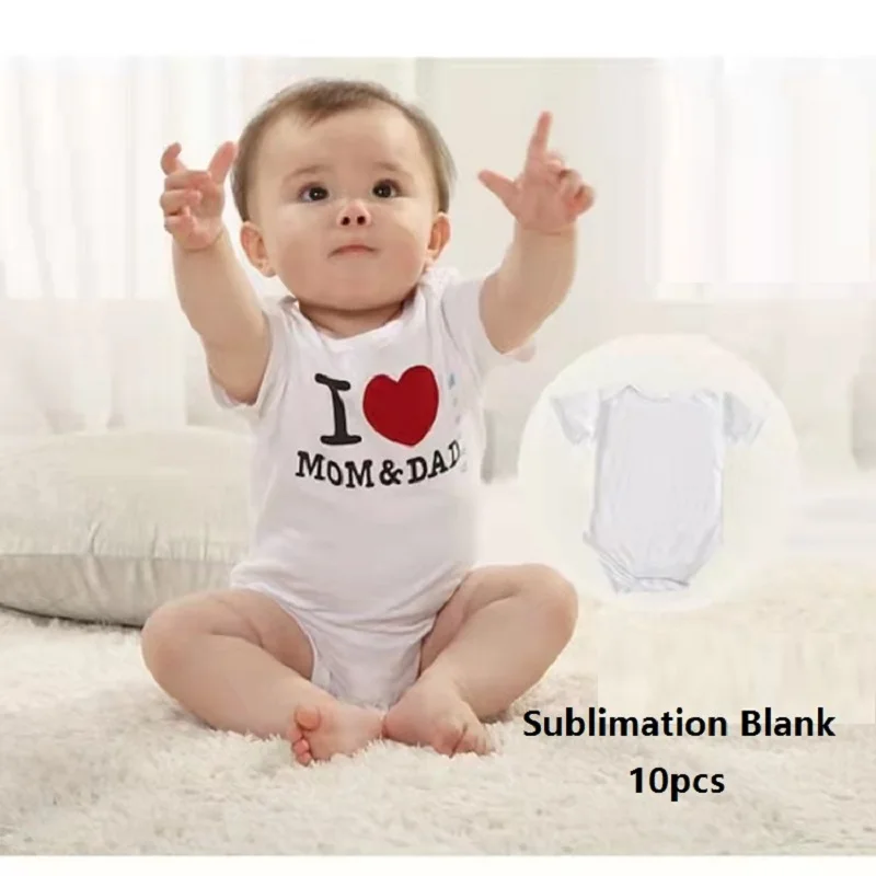 

10pcs Short Sleeve Sublimation Blank Baby Grown for Heat transfer Printing