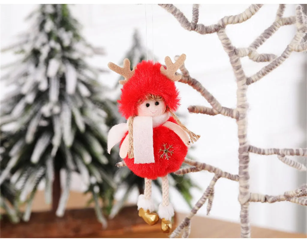 Последняя Рождественская Милая шелковая плюшевая кукла Ангел Рождественская елка украшения Noel Рождественское украшение для дома детские подарки Рождественский эльф кукла