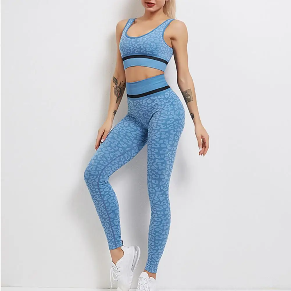 

Sports Leggings Set Quick Drying Women Sports Suit Sweat Absorption Low-cut Design Useful