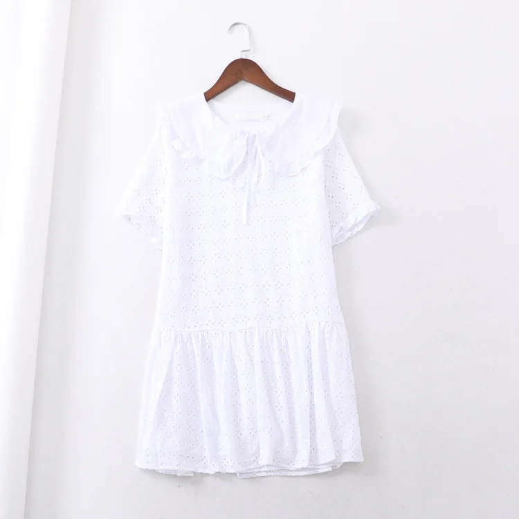 

One's 2019 Peter Pan Collar College Style Dress Student Flounced Skirt Mid-length Skirt Entity