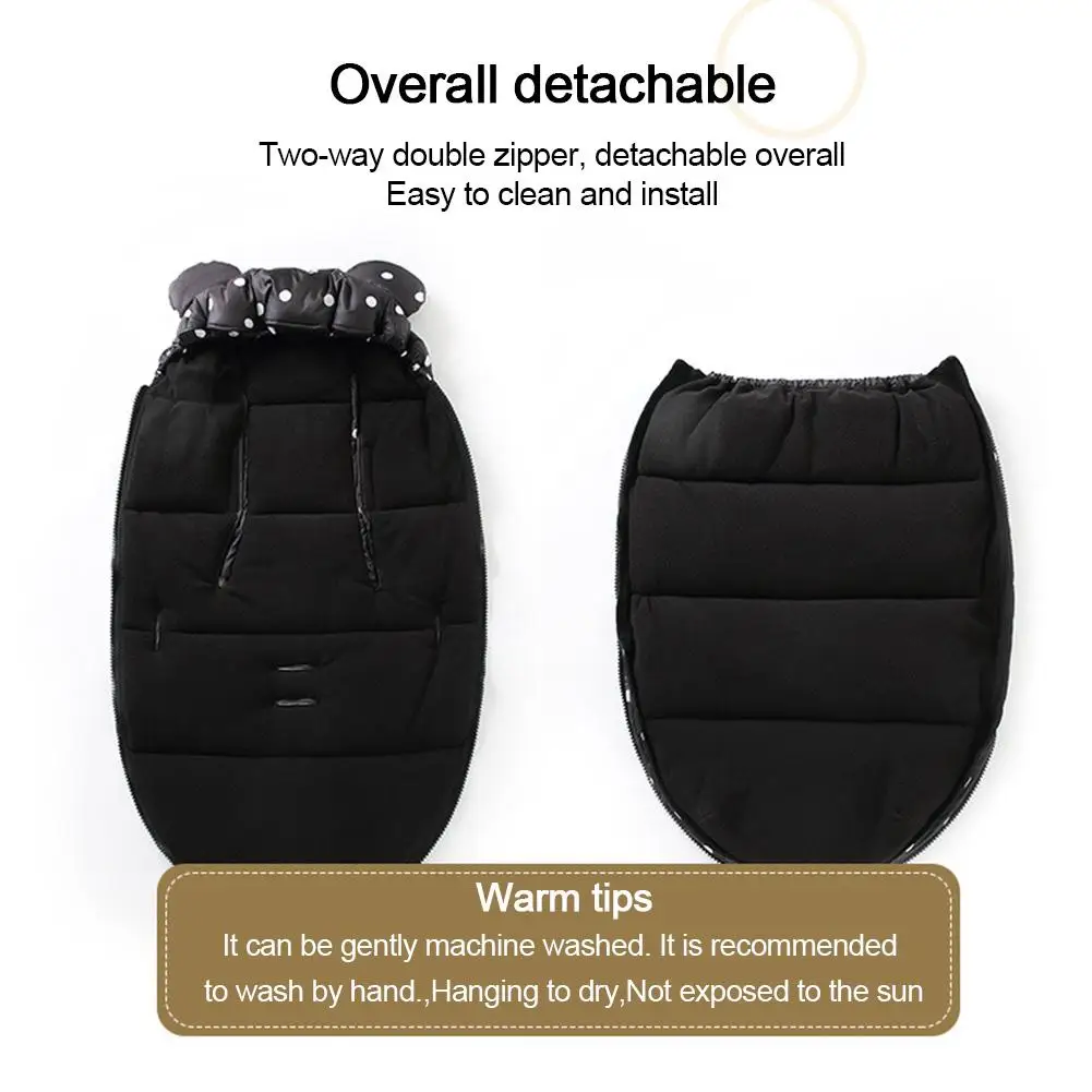 Зимний Теплый детский спальный мешок; толстая коляска; муфта для ног; двойная молния; спальные мешки для новорожденных; пеленка для младенцев