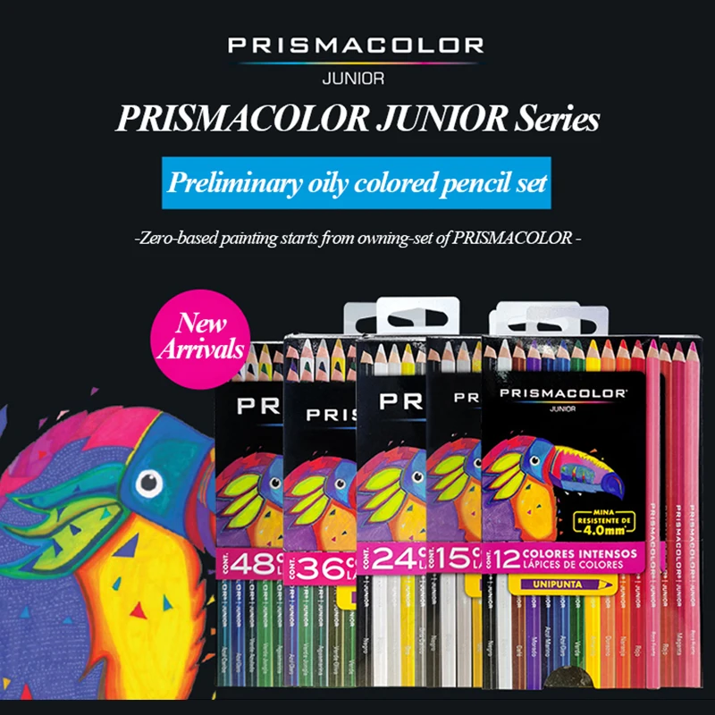 PRISMACOLOR 유성 컬러 연필 세트, 드로잉 스케치용 목재 컬러 연필, 학교 학생 미술 용품, 12 색, 24 색, 36/48 색