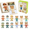 3D Magnetic Animal Puzzles Kids Wooden Toys Bear Dressing Up Jigsaw Games Montessori Educational Imagination Toy Gifts For Kids 1