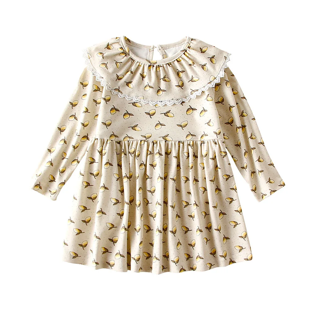 LIKESIDE Newborn Baby Girls Print Floral Princess Warm Dress Outfits Clothes Set