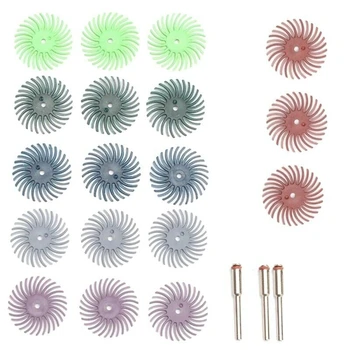 

21Pcs Radial Bristle Disc Abrasive Brush Kit (1/8 Inch Shank ) for Rotary Tool Mixed Grit 80 120 220 400 600 1000