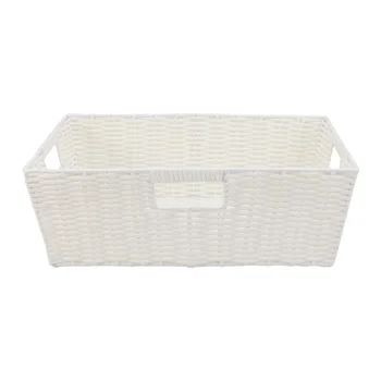 

Plastic Storage Basket Sturdy Closet Shelf Organizer Decorative Storage Holder