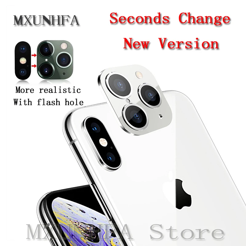 3D Modified Metal Sticker Camera Lens Seconds Change For iPhone X XS
