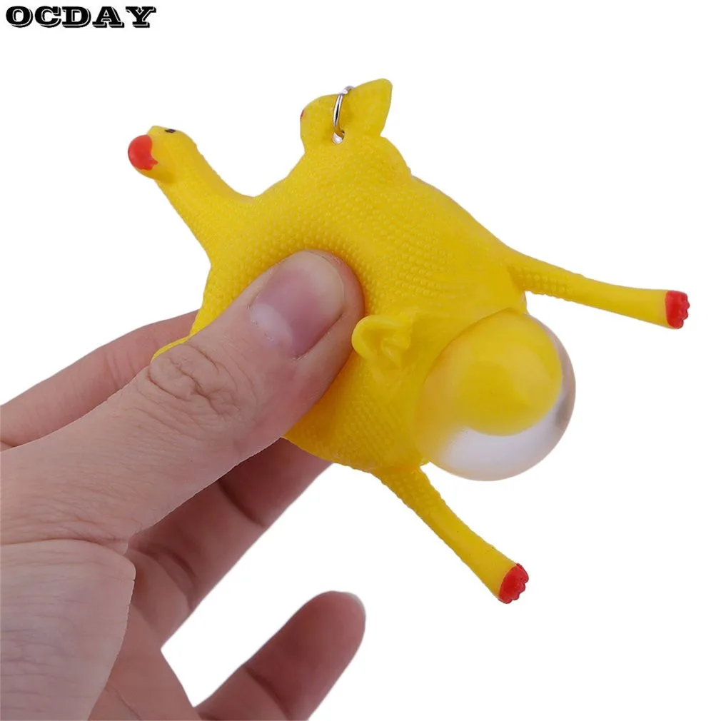 OCDAY Новинка Squeeze откладывающая яйца кур-несушек игрушки "Цыплята" надутая курица яичный смешная игрушка с брелок Антистресс игрушка для розыгрыша для детей