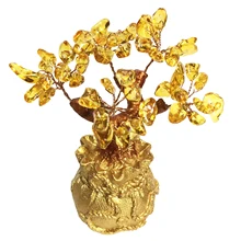 Árbol del dinero Feng Shui para decoración del hogar, árbol de cristal Natural de la suerte, bonsái, Gema de cuarzo, árbol de la suerte, buena suerte
