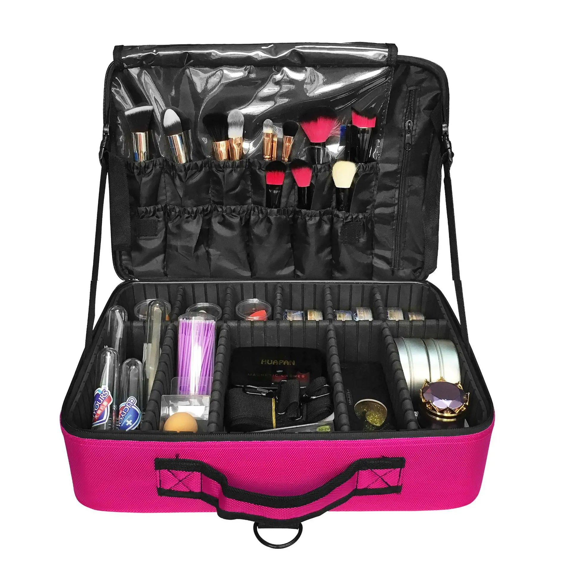 

Profession Storage Partition Cosmetic Bag Large, Medium And Small Size Wholesale Double Three Layer Hand Munsu Manicure Toolbox