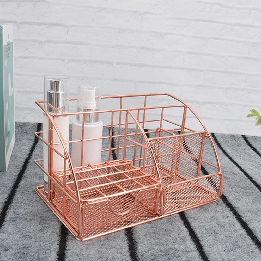 

2019 Wrought Iron Desktop Storage Rack Office File Pen Storage Holder Simple Home Cosmetics Toiletries Storage Rack