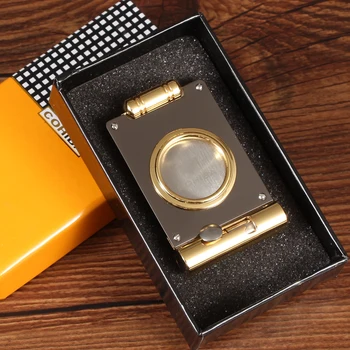 

COHIBA Metal Cigar Cutter Stainless Steel Sharp Blade Cigar Scissors Guillotine Portable Tobacco Cutting Gadget