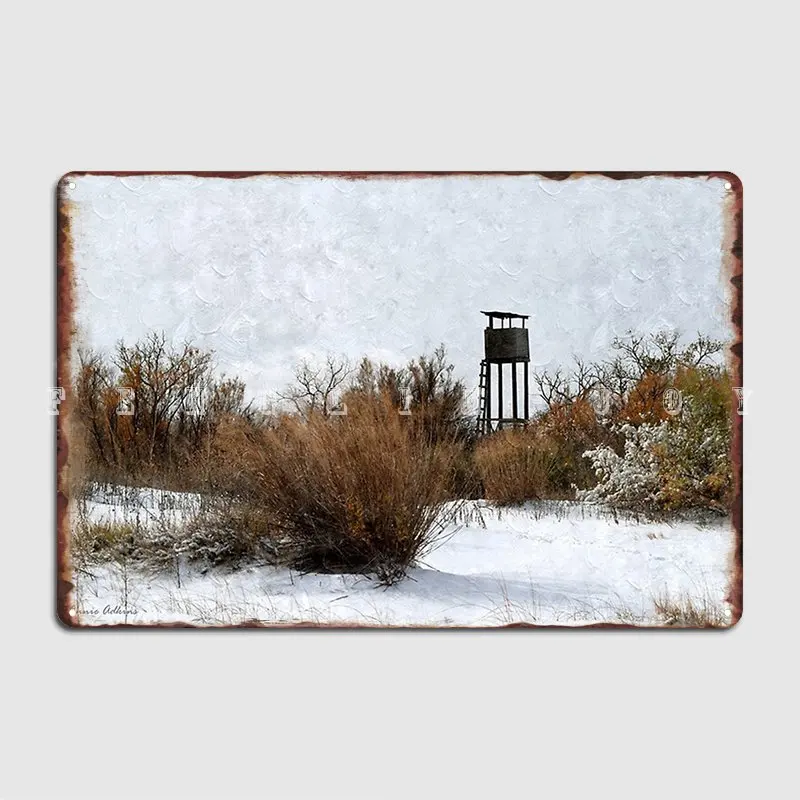 Vintage Hunting House In Winter Metal Sign Painting Décor Club Bar Funny Party Tin Poster | Дом и сад