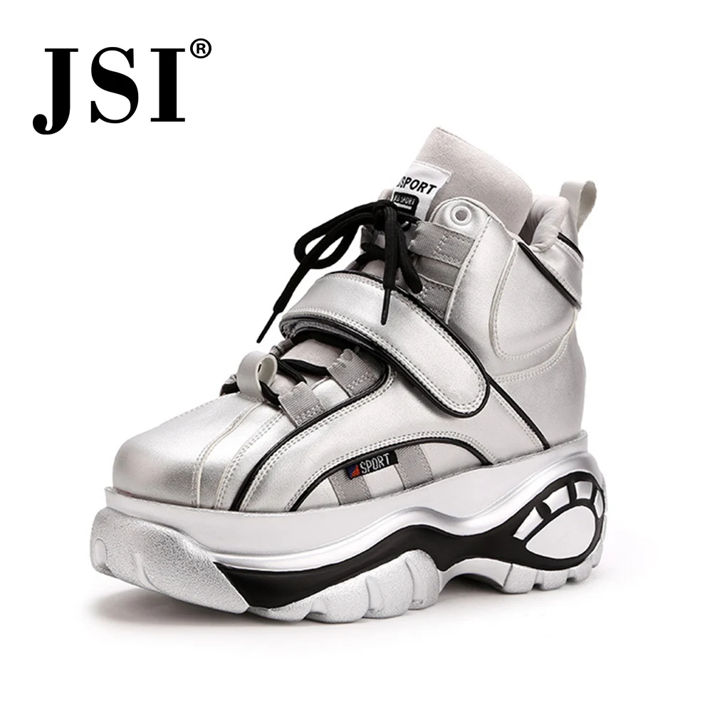 

JSI Fashion Ankle Women Flats Chunky Flat Platform Lace-Up Hook Loop Comfortable Handmade Shoes High Quality Solid Sneaker JE320