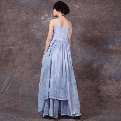 

Hot Sale Summer Dress Women Elegant Vintage 100% Cotton Spaghetti Strap Dresses Evening Party Dress Vestido LX1738