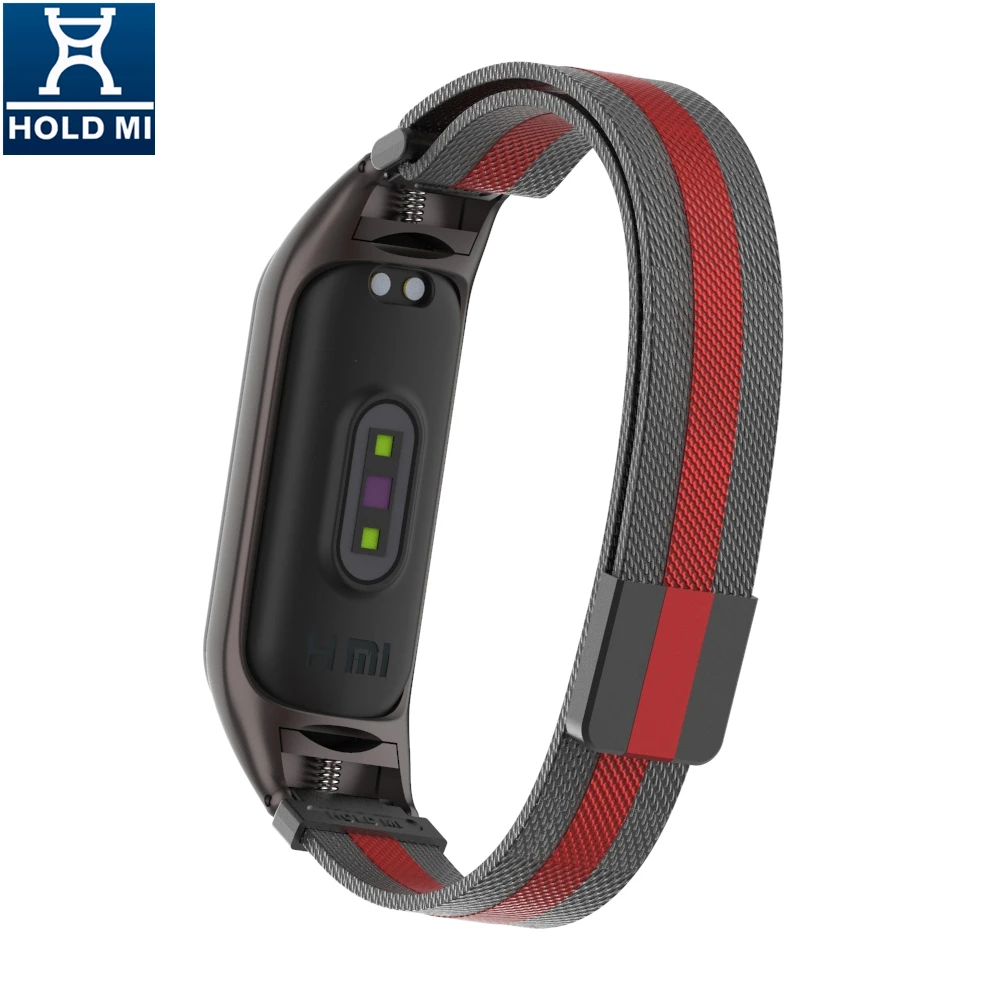 Mi lanese магнитный ремешок для Xiaomi mi Band 4 браслет из нержавеющей стали аксессуары для mi band 4 металлический ремешок