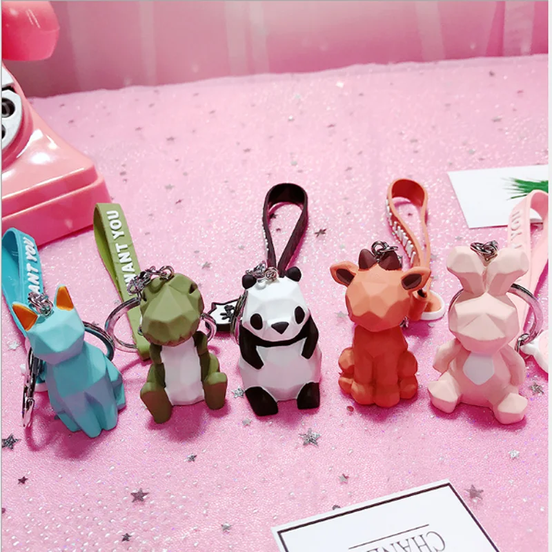 

New Fashion Cute Dinosaur Keychain Key Ring Cat Fashion Cartoon Key Chain Creative Car Bag Phone Key Ring