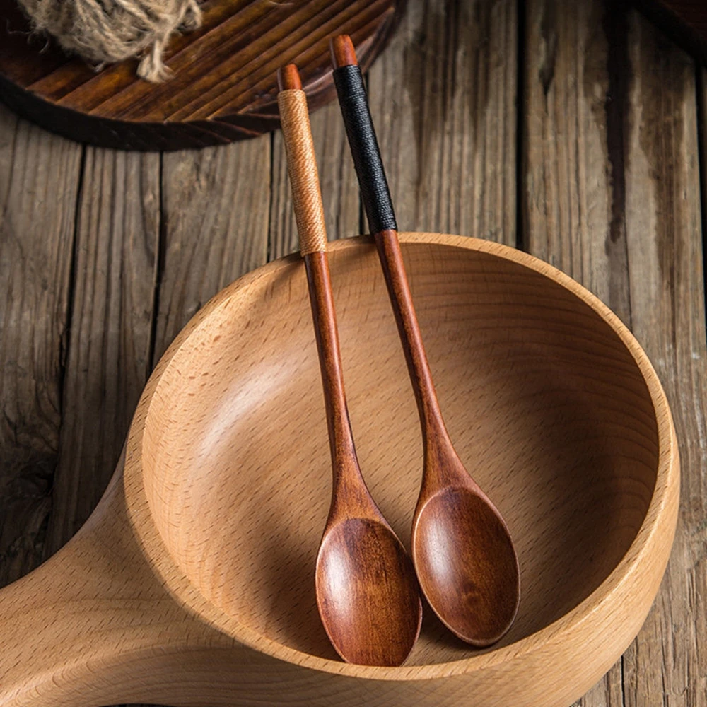 Wooden Spoon Long Korean Wooden Spoon Flat Long Handle Wooden Spoons Long Kitchen Soup