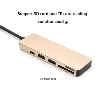 

USB-C 5 in 1 Hub Type C USB C Hub Aluminum USB-C Hub Adapter Multi-Function