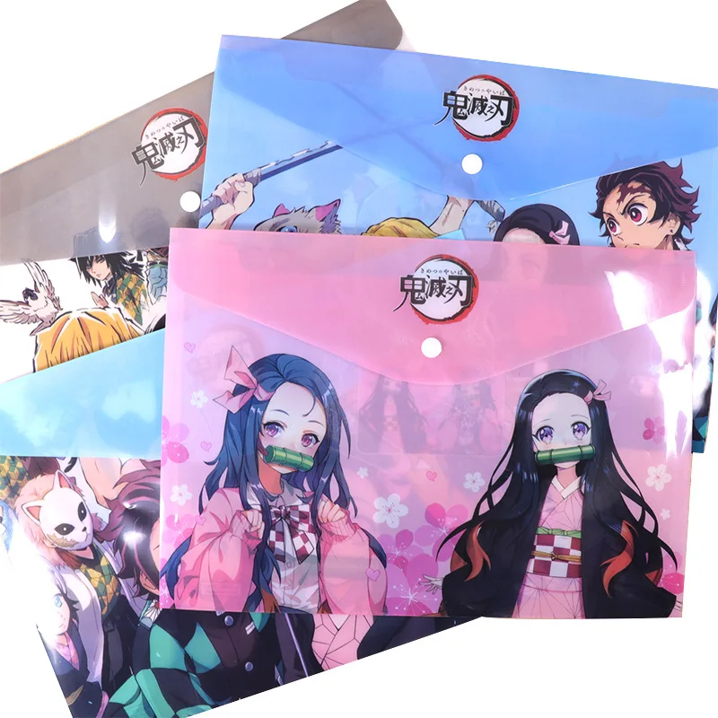 12 шт./лот Kawaii PVC рассекающий демонов A4 Держатель файлов симпатичный пресс папка