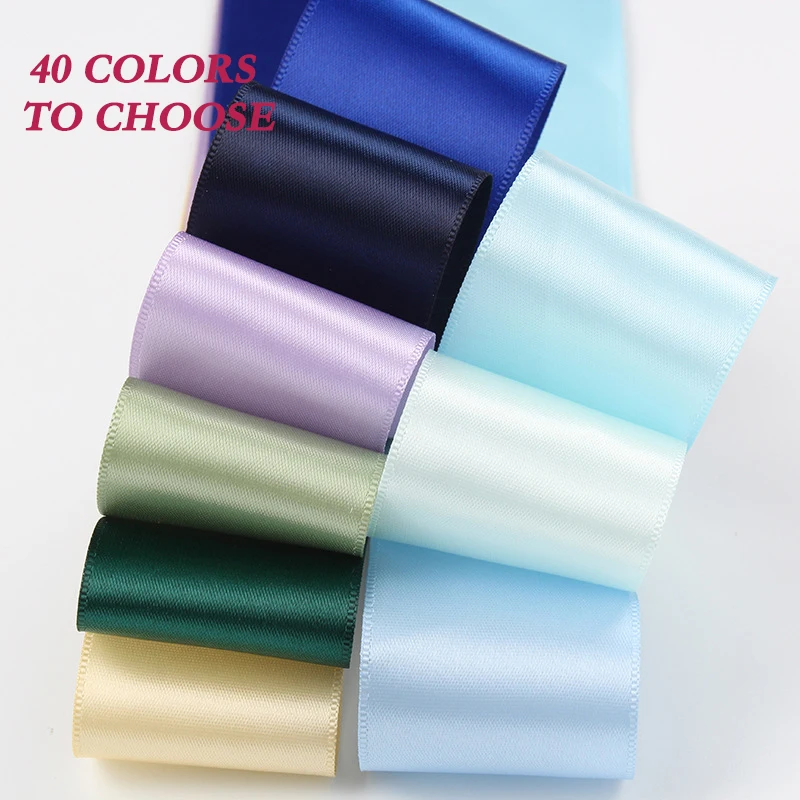 Satin Ribbon 100Yards 6mm 9mm 13mm 16mm 19mm 25mm 38mm Single Face Solid Color DIY