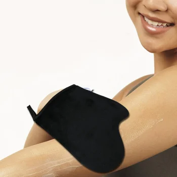 

1 Set Body Exfoliating Rubs Mittens Bathing Gloves Set Flocking Back Applicator Kit Bathroom Supplies for Lotions Mousses Creams