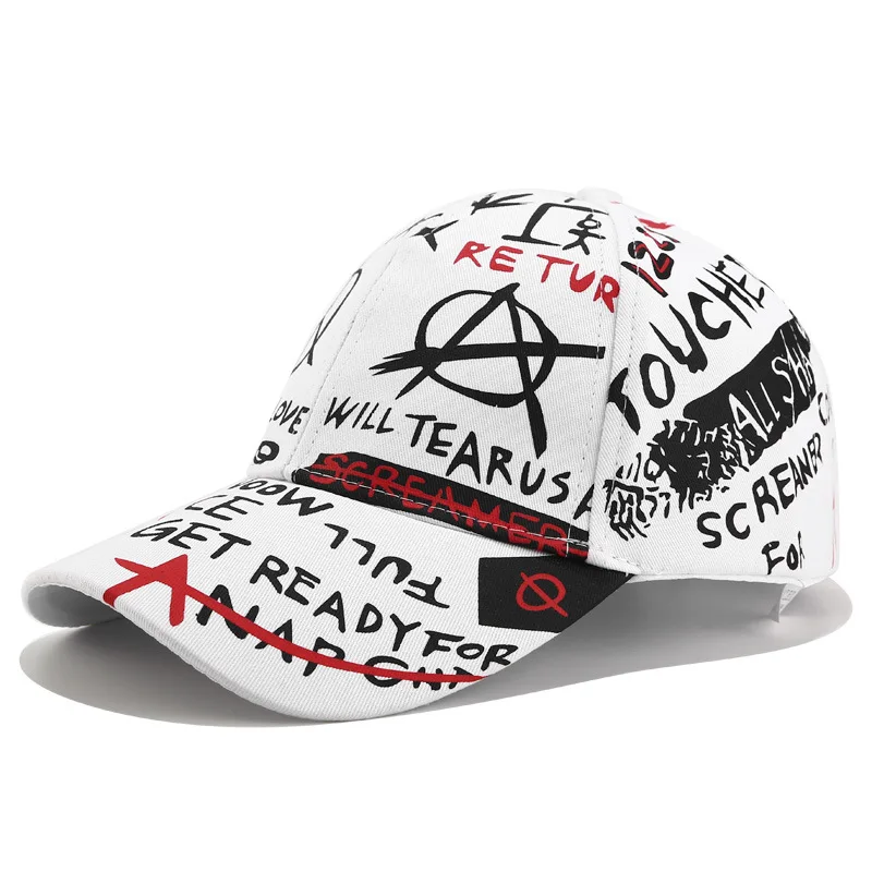 Хип-хоп шляпа Harajuku бейсболка с граффити надписями вышивка Корейская мужская и женская туристическая изогнутая Кепка шляпа пара шляпа