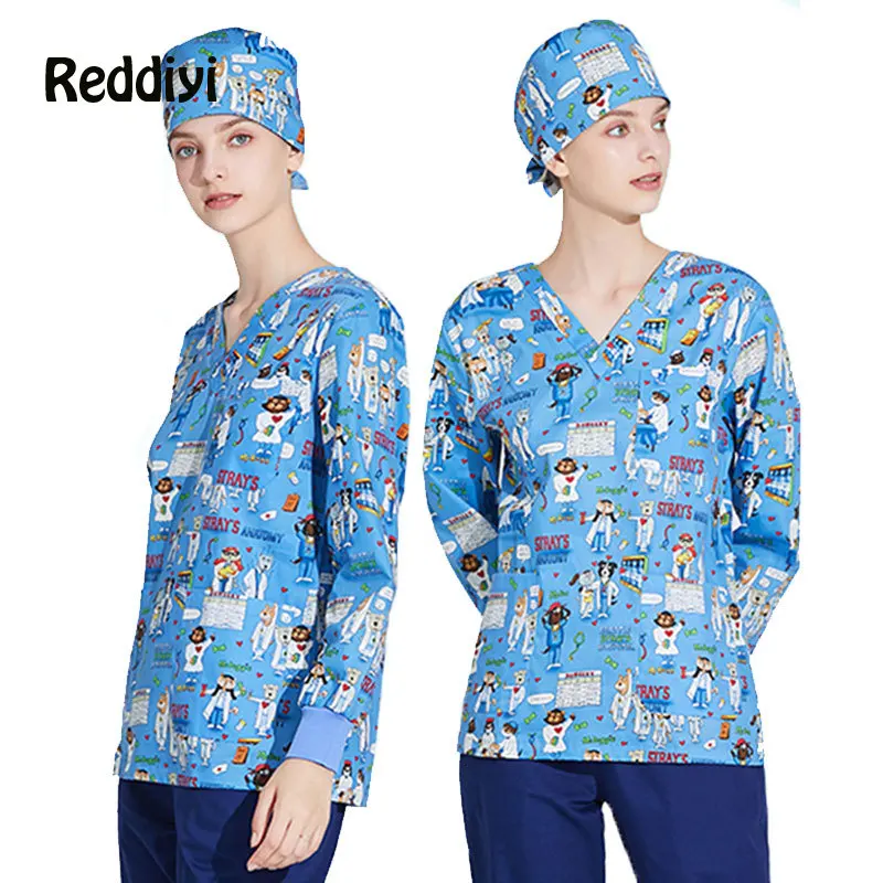 New can withstand high temperature disinfection beauty salon nursing uniform lab uniform pet shop Scrub Work clothes