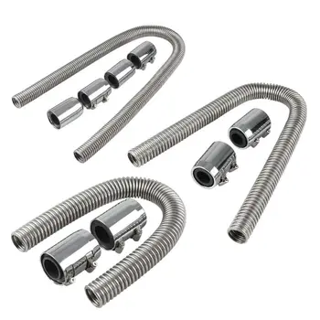 

Universal Flexible upper/lower car radiator hose kit stainless steel with chrome-plated cap