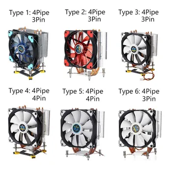 

12cm CPU Cooler Fan Cooling 4 Heatpipes Heatsink 3/4Pin Cooler Fan Radiator for Intel LGA 775/1150/1151/1155/1156/1366/2011/X79