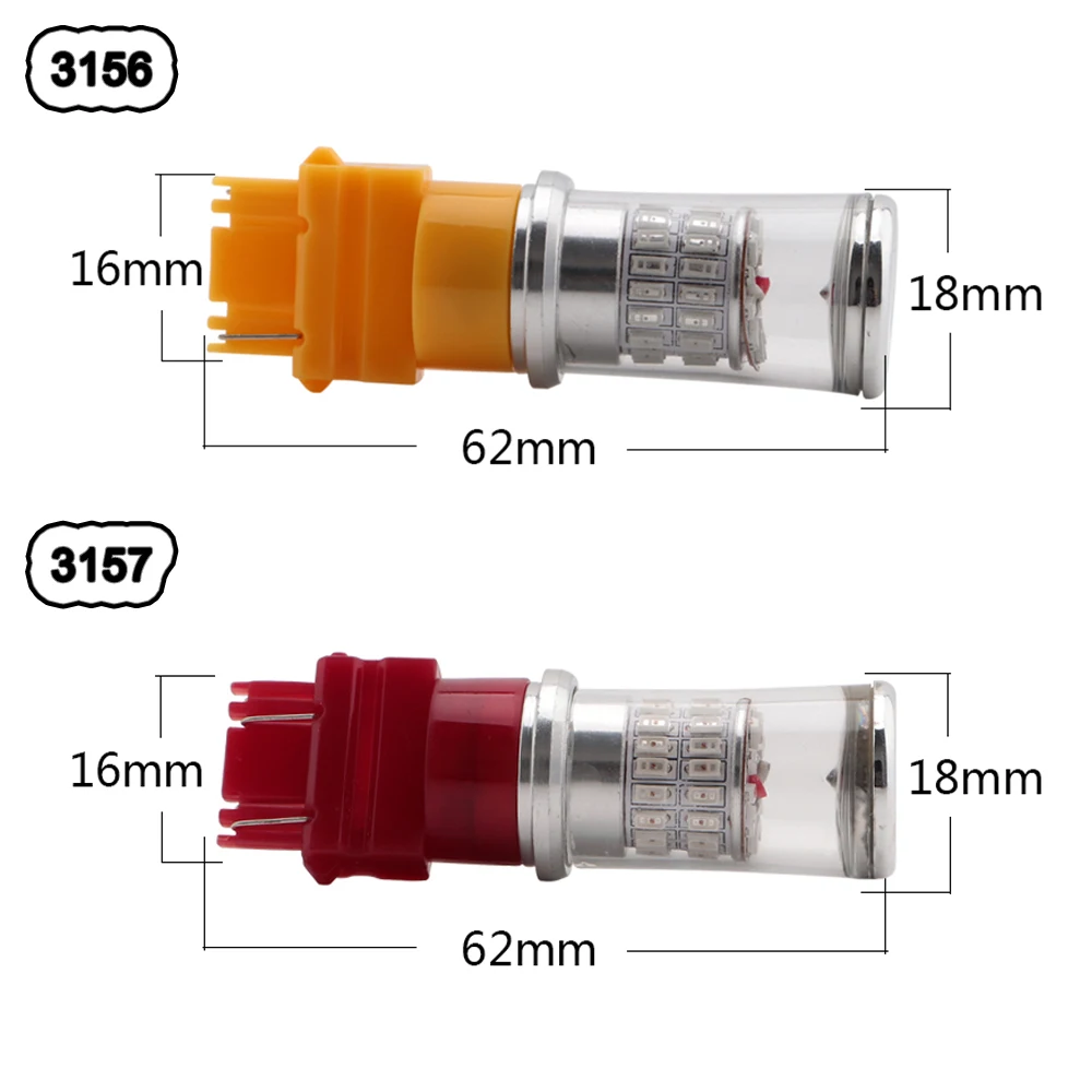 10 шт. 12 В 3014 48 SMD Белый Красный Янтарный объектив 3156 3157 T25 Светодиодная лампа с клиновидным цоколем индикатор автоматического вождения задние поворотные светодиоды