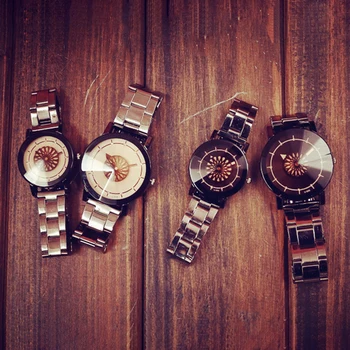 

Fashion Couple Alloy Band Analog Quartz Flower Dial Wrist Watch Birthday Gift Fashion watch for lovers Christmas Gifts