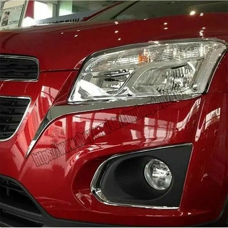2 шт. Хромированная передняя фара для бровей век Крышка для 2013 Chevrolet TRAX трекер модификация автомобиля аксессуары для автомобиля