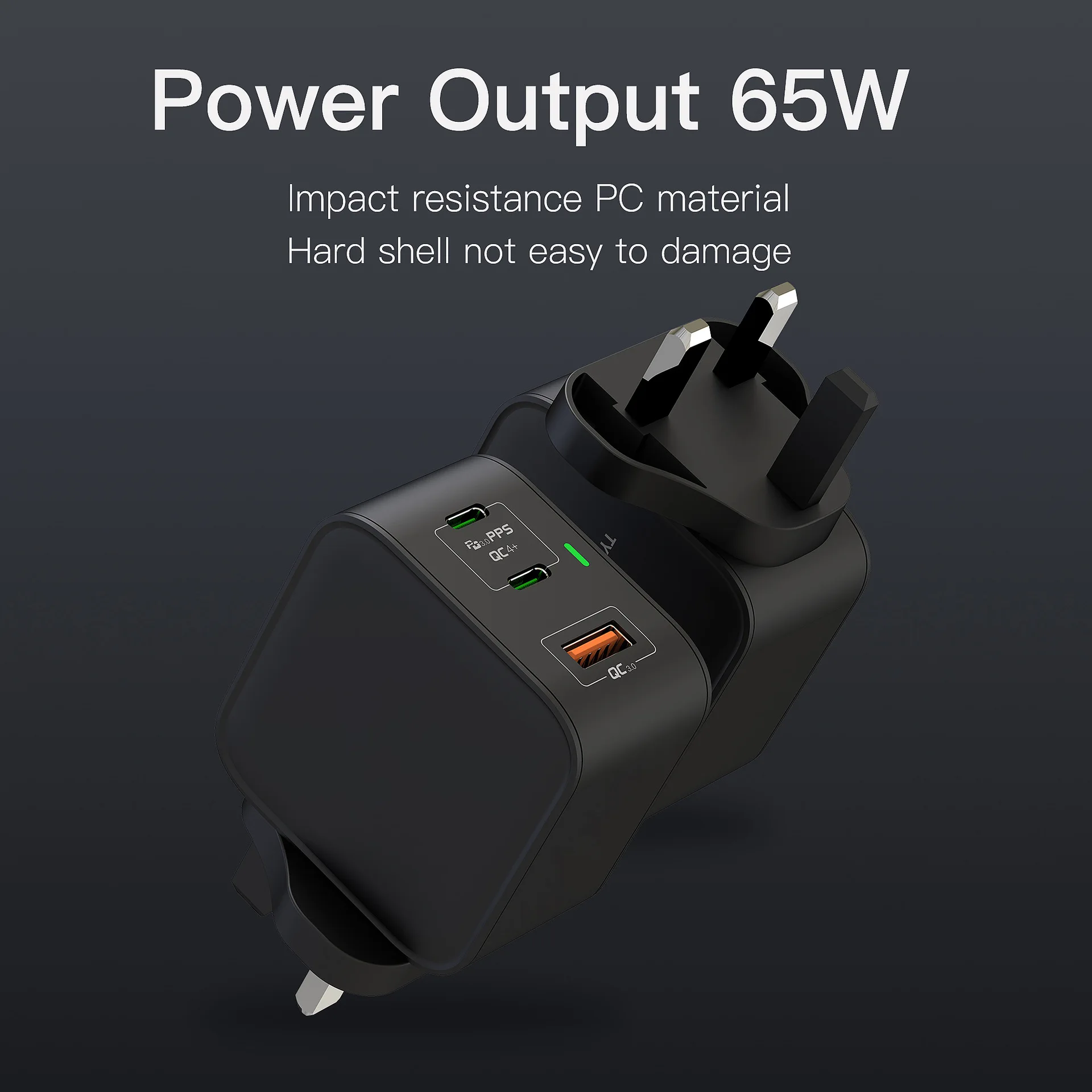 

65WGaN GaN charging head, tablet PC, mobile phone charging head, wireless charging [British standard]