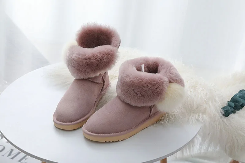 MIYAGINA/Высококачественная классическая женская обувь в австралийском стиле; зимние водонепроницаемые женские зимние ботинки из натуральной овечьей кожи с натуральным мехом