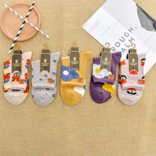 10 пар/уп. осенне-зимние новые женские носки без пятки, японский милый стиль, Мультяшные женские носки, дышащие носки с фабрики