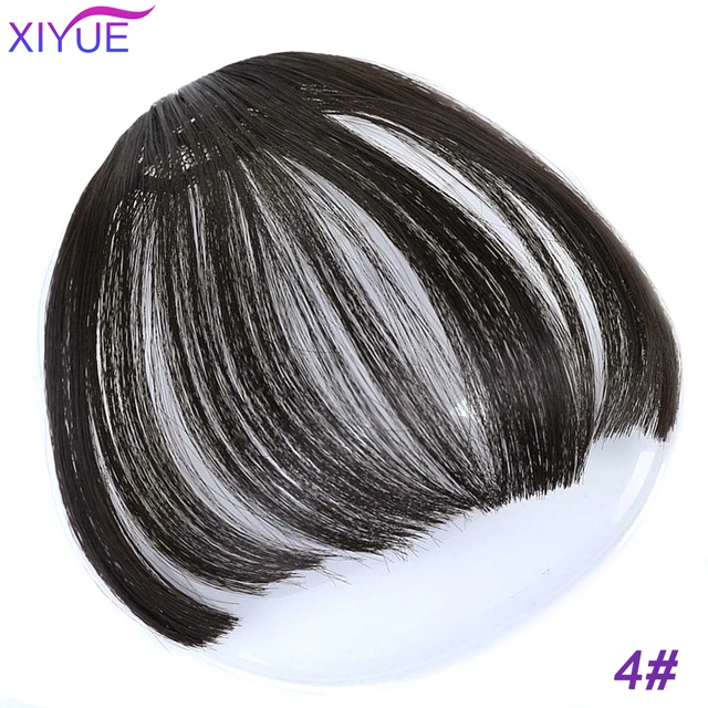 Black/Light Brown Clip In Hair Bangs Hairpiece Accessories Synthetic Fake Bangs Clip In Hair Extensions Clip In Hair Pieces Auburn