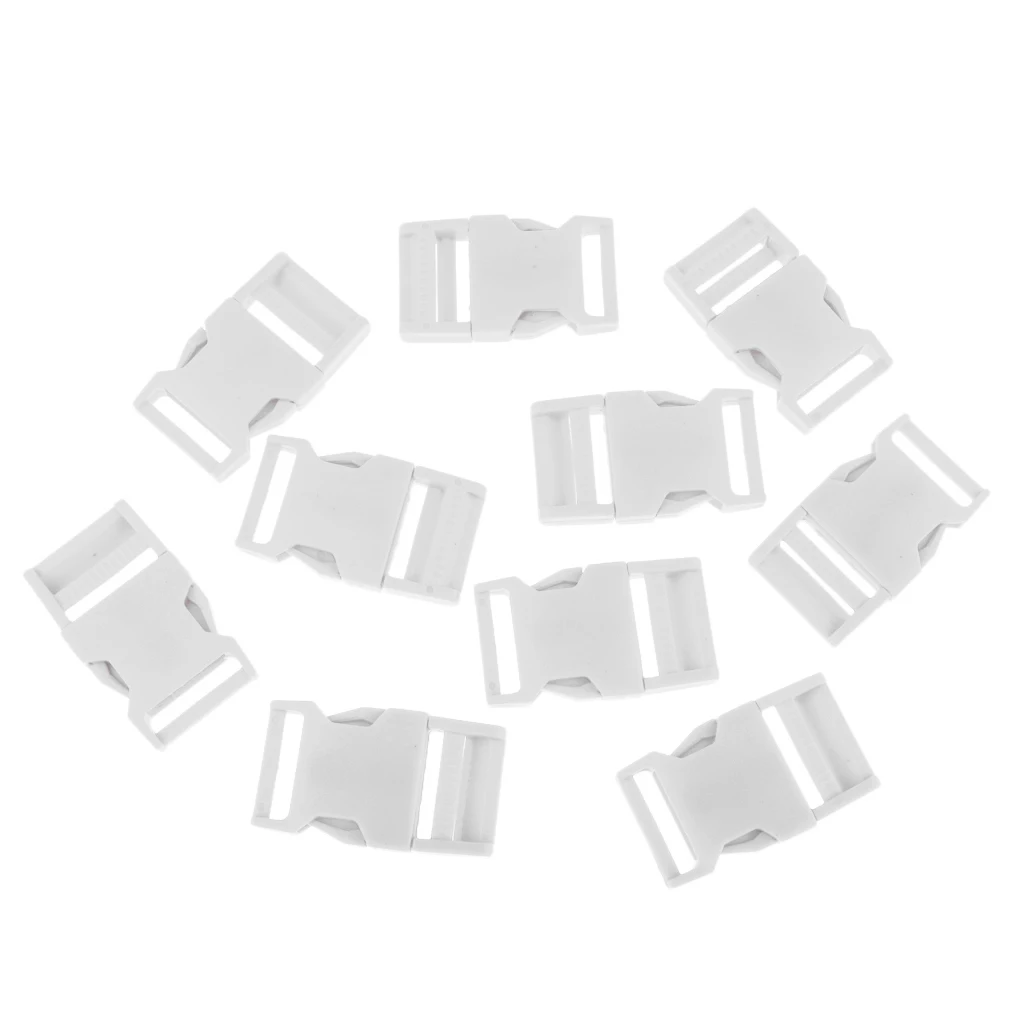 White 10 шт. пластиковые боковые пряжки для 1' рюкзак лямки - Цвет: White