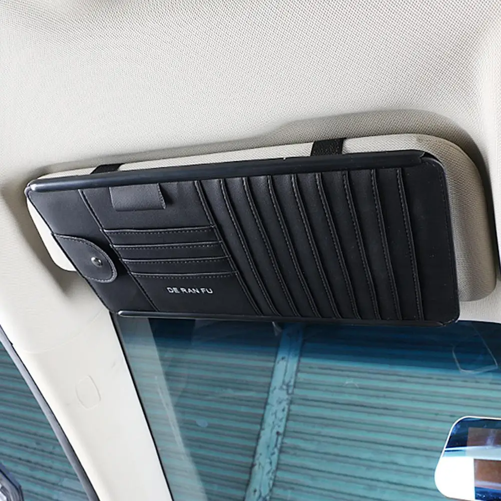 Yfashion автомобильный кожаный Многофункциональный кейс для дисков Автомобильный солнцезащитный козырек CD чехол для DVD футляр для очков папка визитница CD сумка