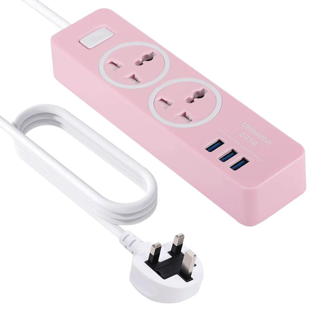 Urbantin 2AC& 3 USB общий переключатель сетевой шнур USB розетка Смарт гнездо для шнура удлинителя Универсальная Розетка с вилкой Великобритании