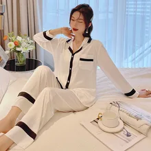 Luxury Ice Silk Ladies Pajamas Set Loose Plus Size Ladies Home Wear High Quality Casual Breathable Women's Nightwear