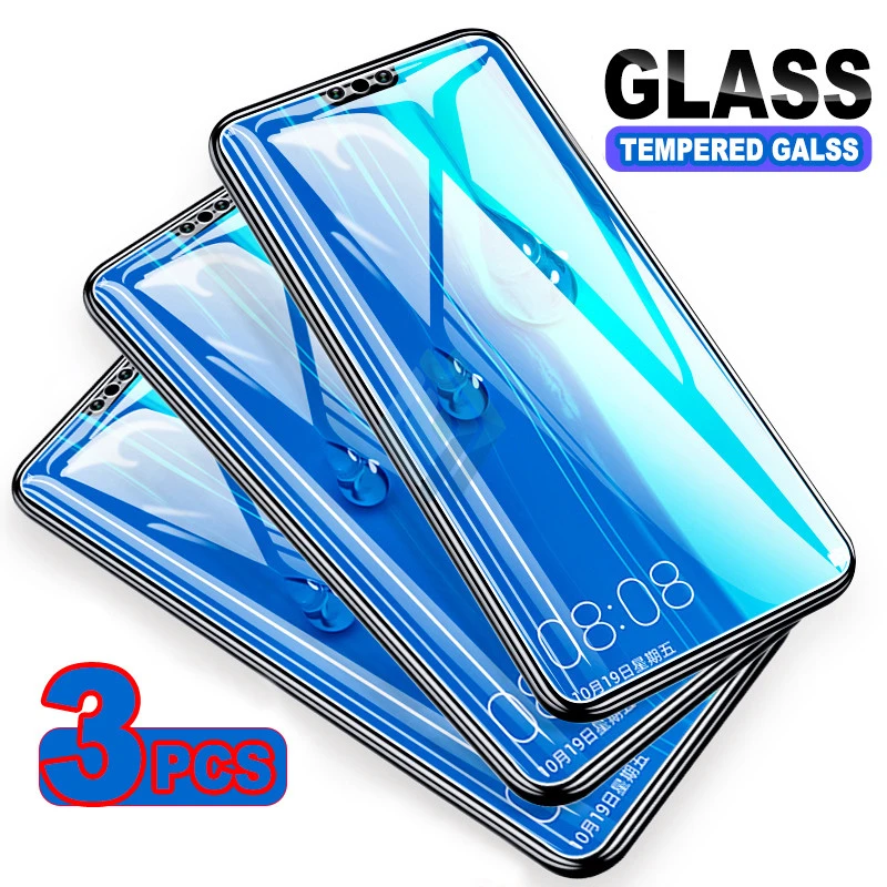 3 шт. закаленное стекло для Huawei Honor 10 i 20 20S 30 9X 8X Pro Lite защита экрана Защитное Y6 Y7 Y9 Prime