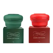 Крем для бритья, 1 шт., круглое мыло для бритья, уход за лицом, питательный увлажняющий Смягчающий крем для бритья, средство для бритья, мыло
