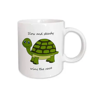 

Slow and Steady Wins The Race Turtle Mug, 11-Ounce, Green