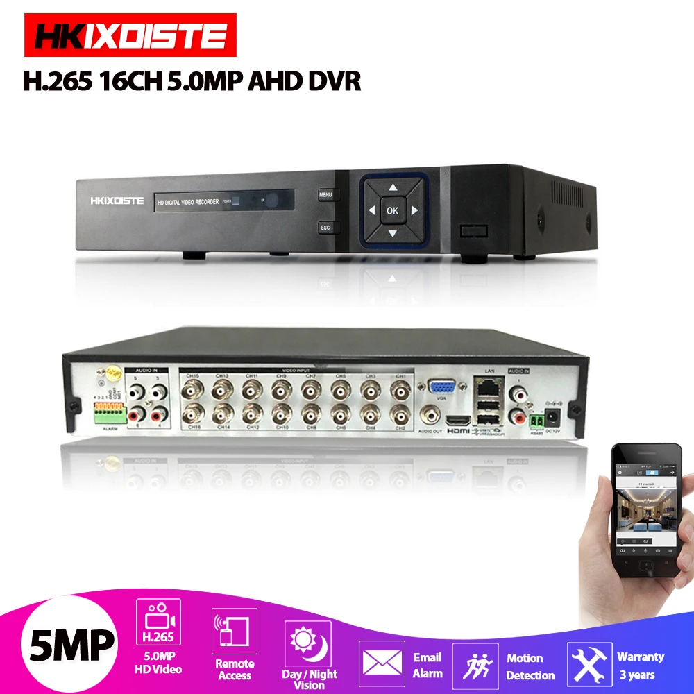 Гибридный видеорегистратор 6 в 1 AHD CVI TVI CVBS NVR 4Ch 8Ch 16Ch 5MP 4MP 2MP XVR Onvif Max 6ТБ P2P