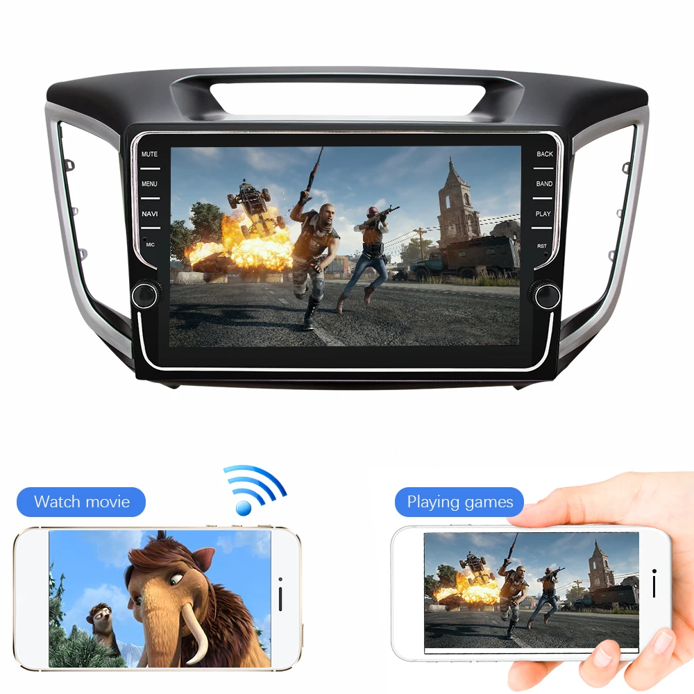 Sale Eunavi 4G+64G Octa 8 core android 9.0 car dvd for Hyundai Creta ix25 multimedia car radio gps navi PX6 Radio WIFi car stereo 2