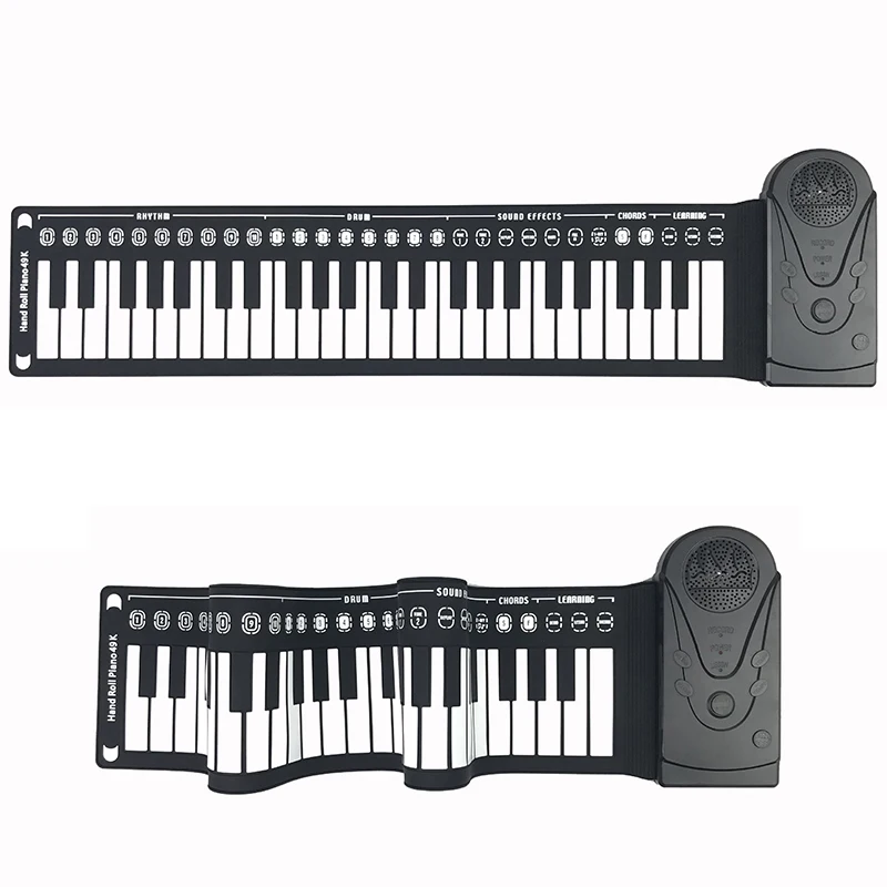 49 Key Portable Flexible Roll Piano Electronic Keyboard Thick Digital Bluetooth APP connection Built-in Speak Adult/Kid Toys