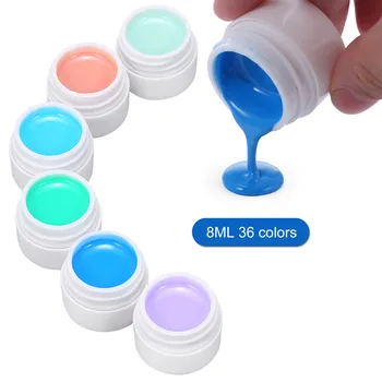 

Anself 36 Color Nail Polish Nail Art Pigment Set Poly Gel UV Gel Builder Polish Solid Glue Extension Gel With One Nail Brush