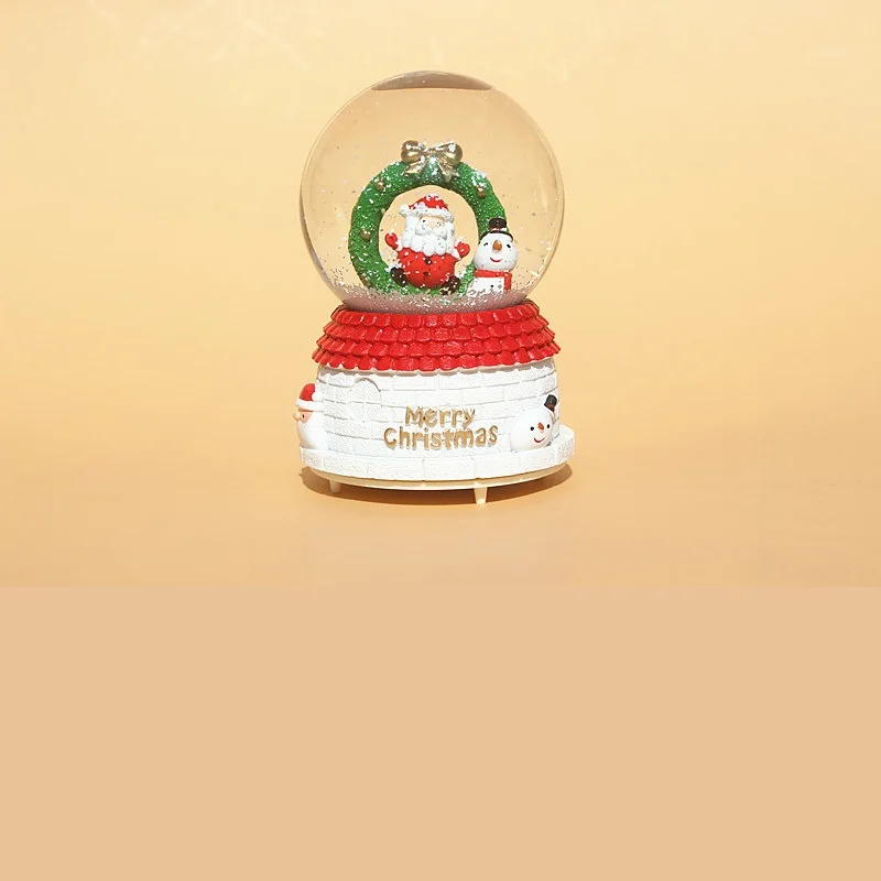 Рождественская музыкальная шкатулка в виде хрустального шара, плавающий снег со светодиодными лампами, снежный красочный глобус, Музыкальная шкатулка на день рождения, рождественские подарки для девочки - Цвет: style 6