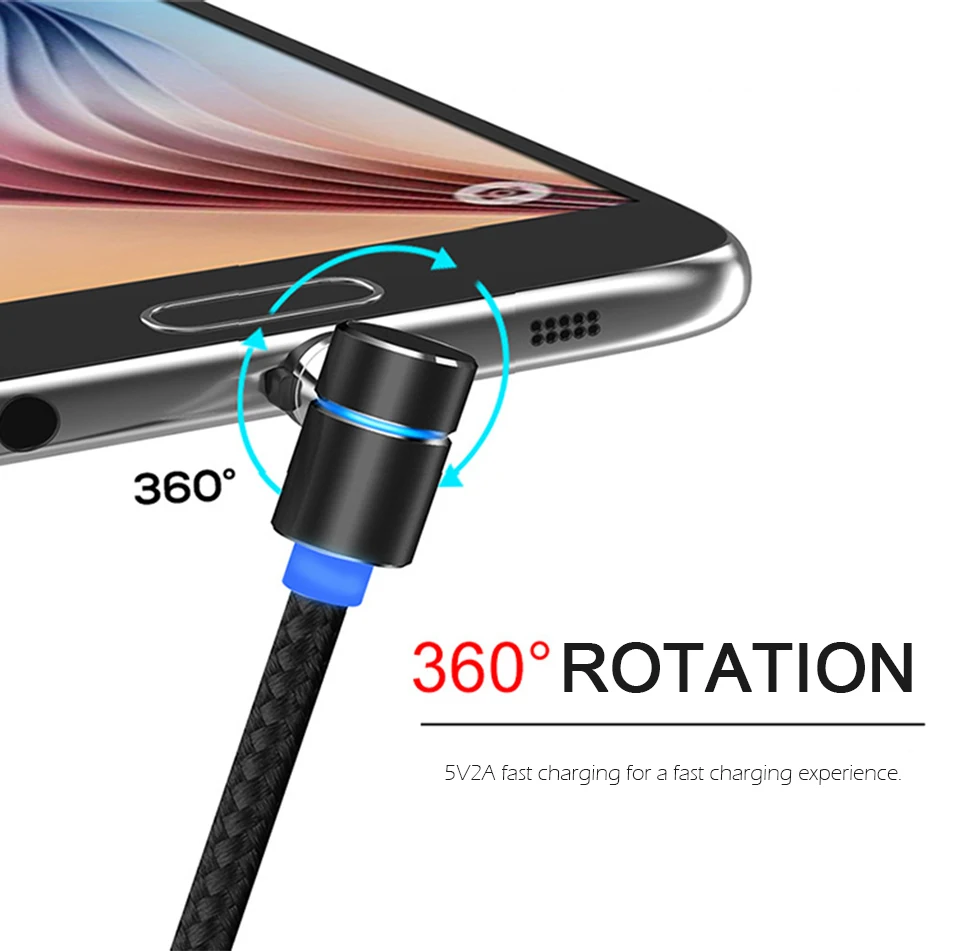 Магнитный зарядный кабель 2A Быстрая зарядка micro usb type C кабели для мобильных телефонов Android micro usb нейлоновый шнур 1 м